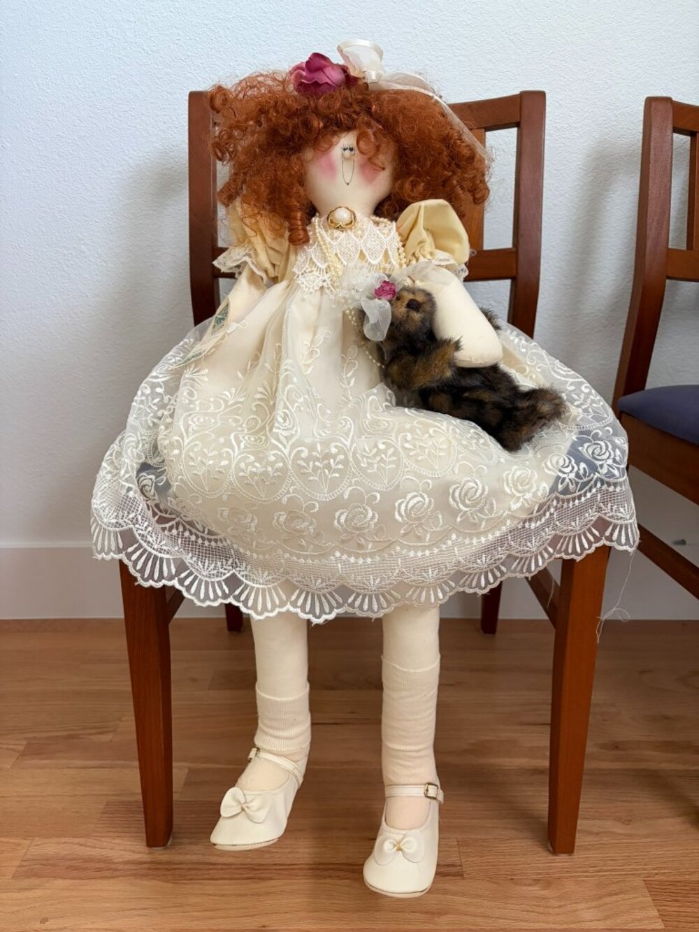 Vintage Collectible Beth Cooper Hand Made Cloth Plush Doll - Scarlet - 31" tall